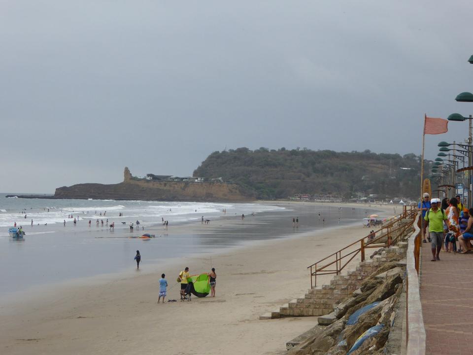 Beach and headland at Montañita