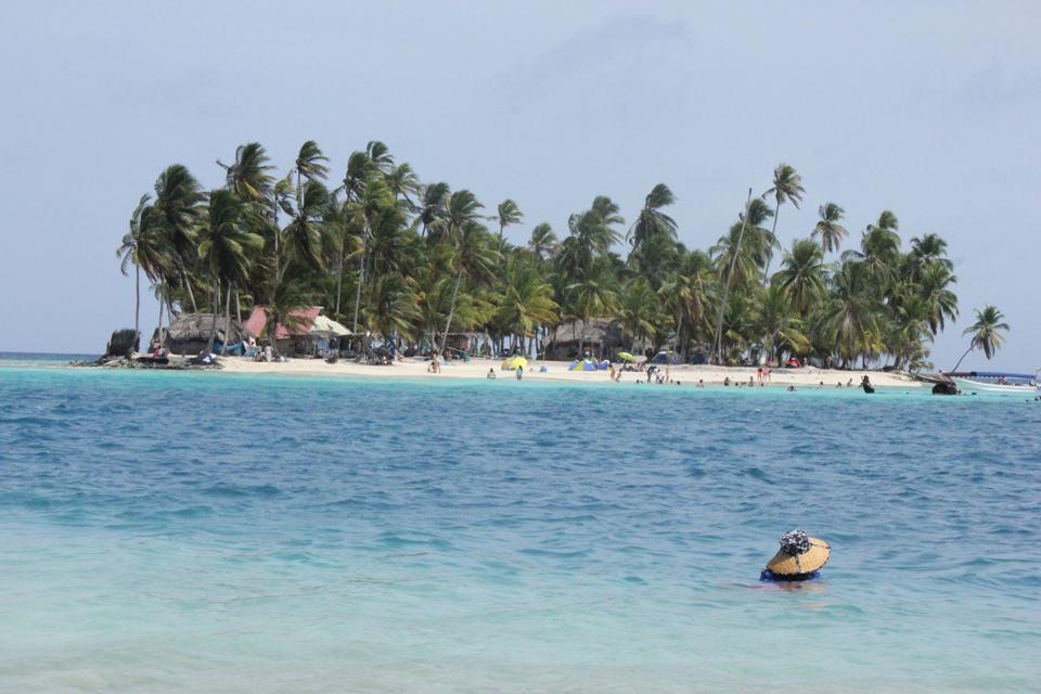 A small palm-covered island in the San Blas archipelago