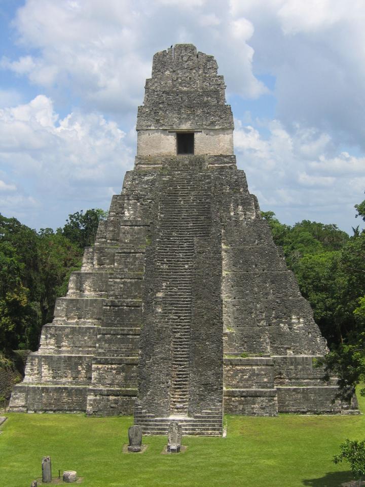 Temple I at Tikal, a steep stone pyramid